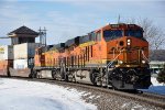 Intermodal cruises east off the bridge